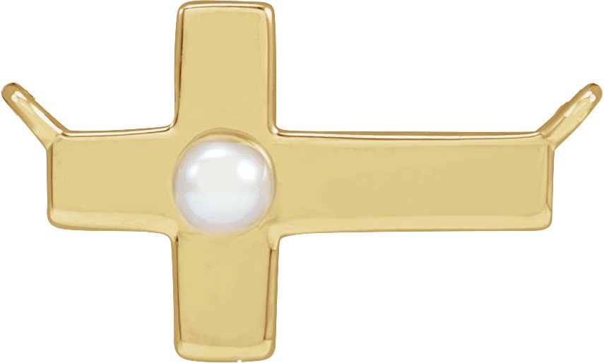 Pearl Sideways Cross Necklace or Center