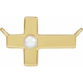 Pearl Sideways Cross Necklace or Center