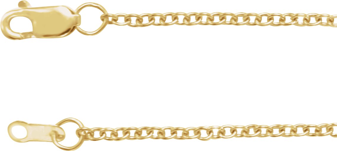 14K Yellow 1.5 mm Cable 7" Chain