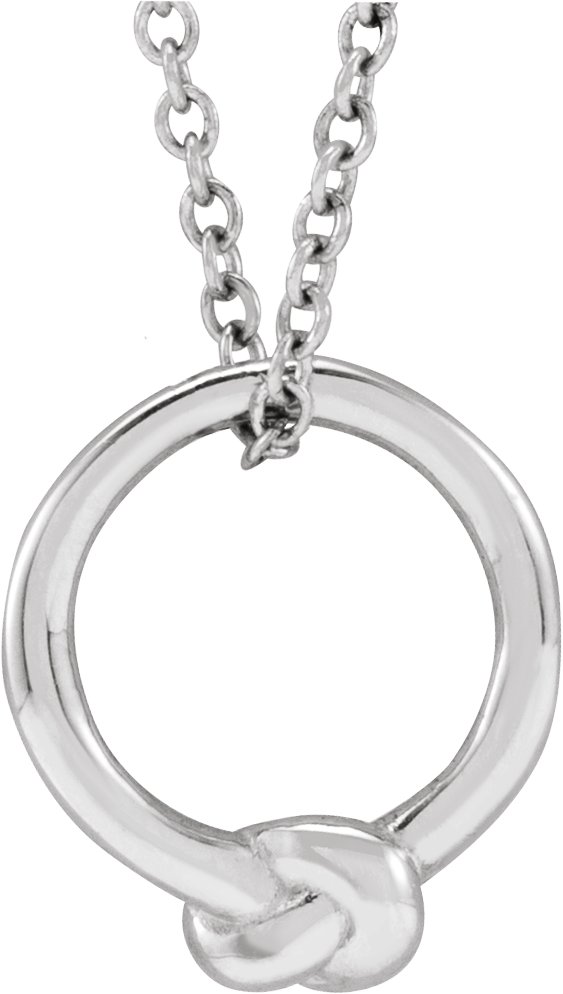 Sterling Silver Circle Knot 18" Necklace