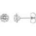 14K White 4 mm Natural White Sapphire Claw-Prong Rope Earrings