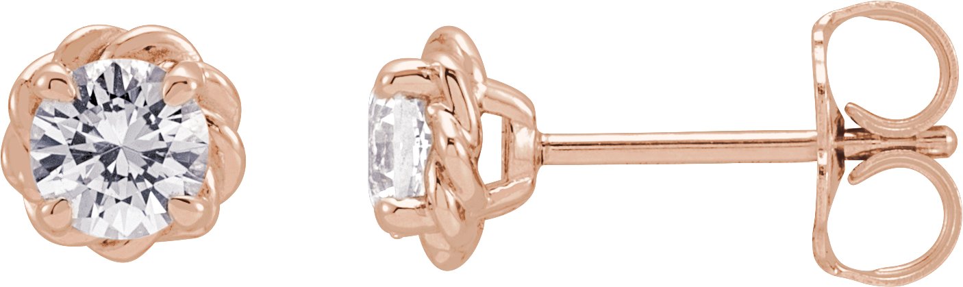 Round 4-Prong Claw Rope Stud Earrings