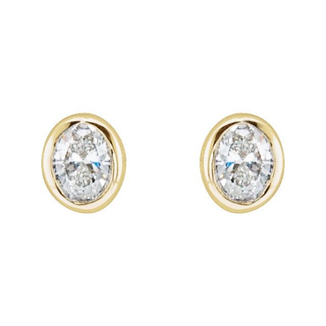 14K Yellow 1/10 CTW Natural Diamond Bezel-Set Earrings