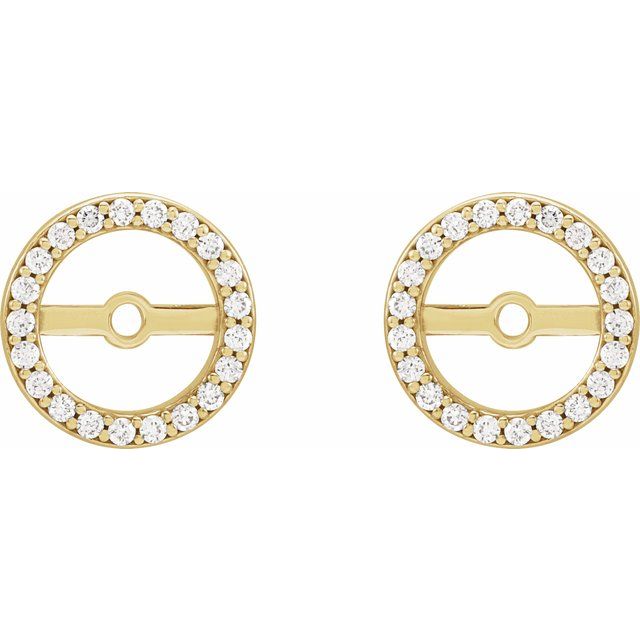 14K Yellow 1/10 CTW Natural Diamond Earring Jackets with 6.1 mm ID