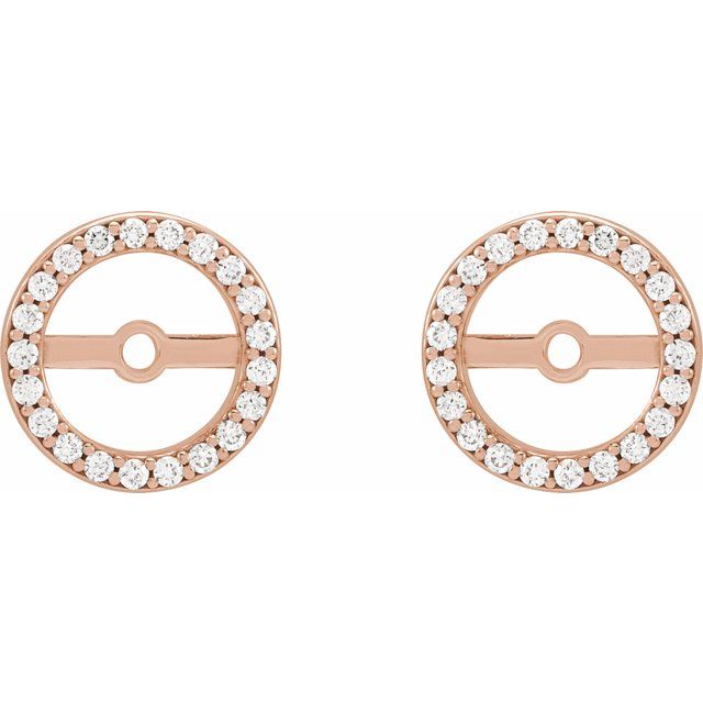 14K Rose 1/10 CTW Diamond Earring Jackets with 6.1 mm ID