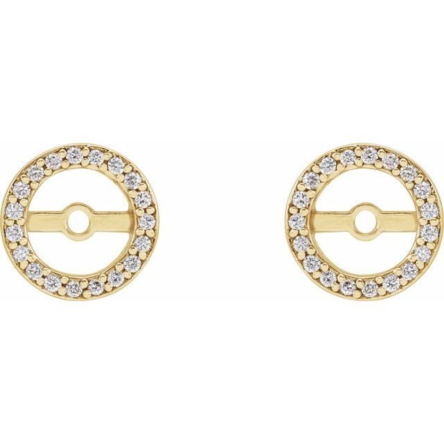 14K Yellow 1/8 CTW Diamond Earring Jackets with 5.3 mm ID