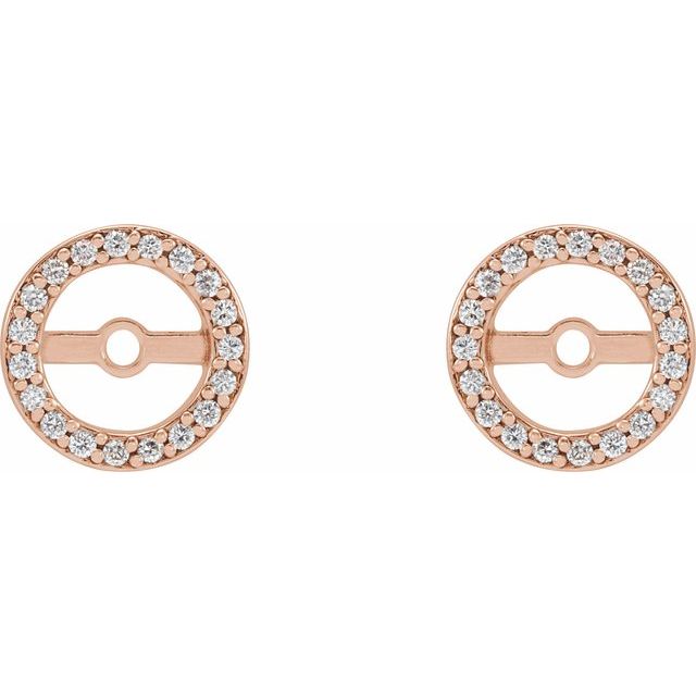 14K Rose 1/8 CTW Diamond Earring Jackets with 5.3 mm ID