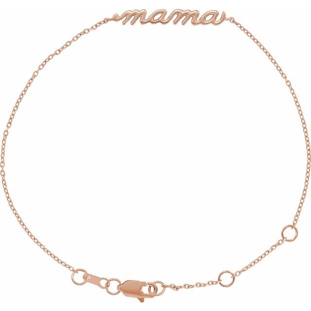 14K Rose Mama 6 1/2-7 1/2" Bracelet