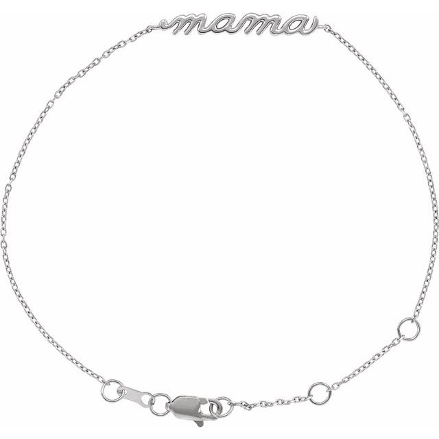 Sterling Silver Mama 6 1/2-7 1/2" Bracelet