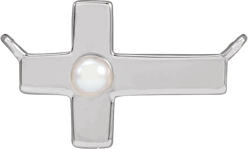 Pearl Sideways Cross Necklace or Center