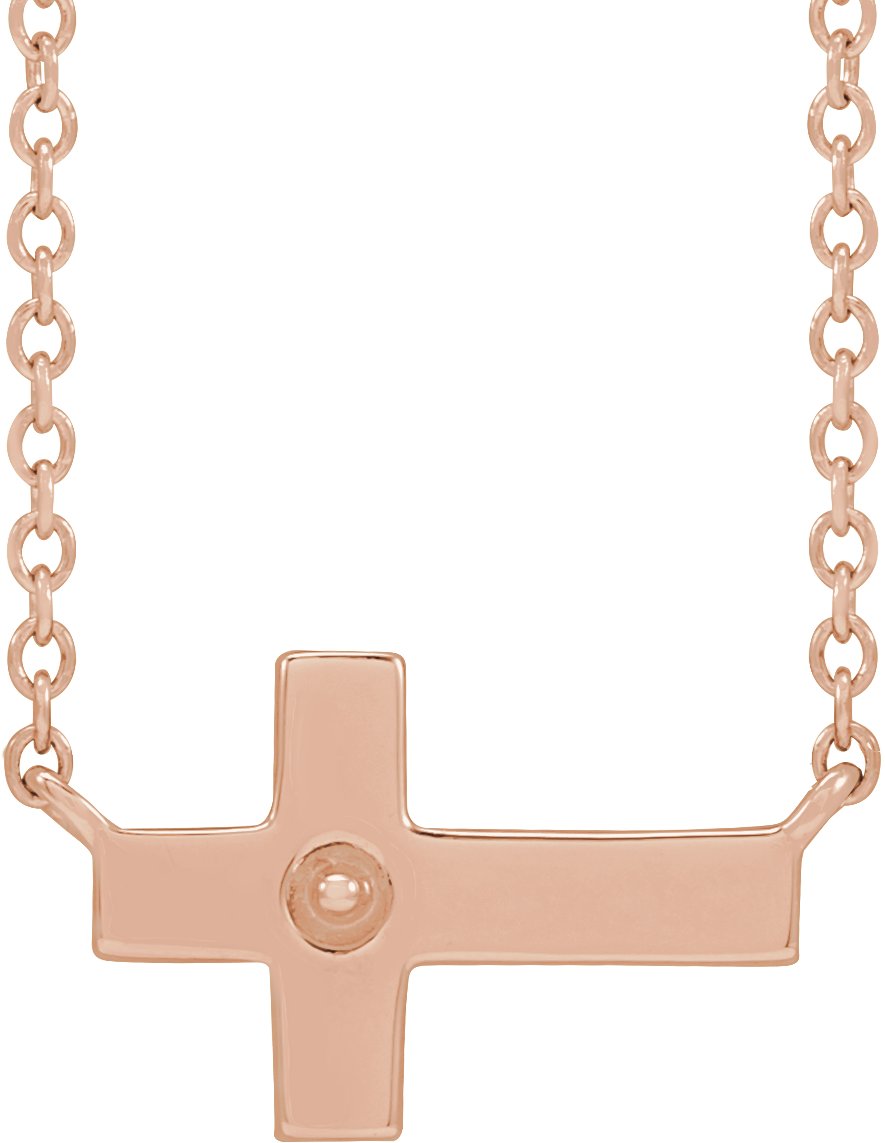 Pearl Sideways Cross Necklace or Center