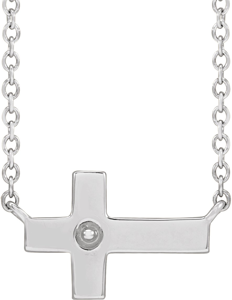 Pearl Sideways Cross Necklace or Center