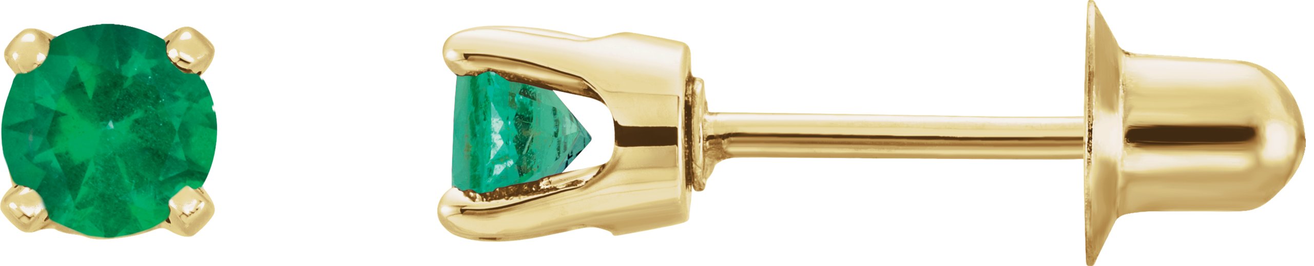 14K Yellow Natural Emerald Earrings Ref 18718814