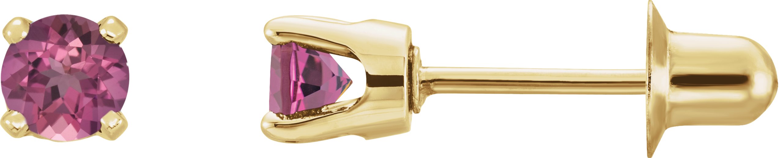 14K Yellow Natural Pink Tourmaline Earrings Ref 18718819