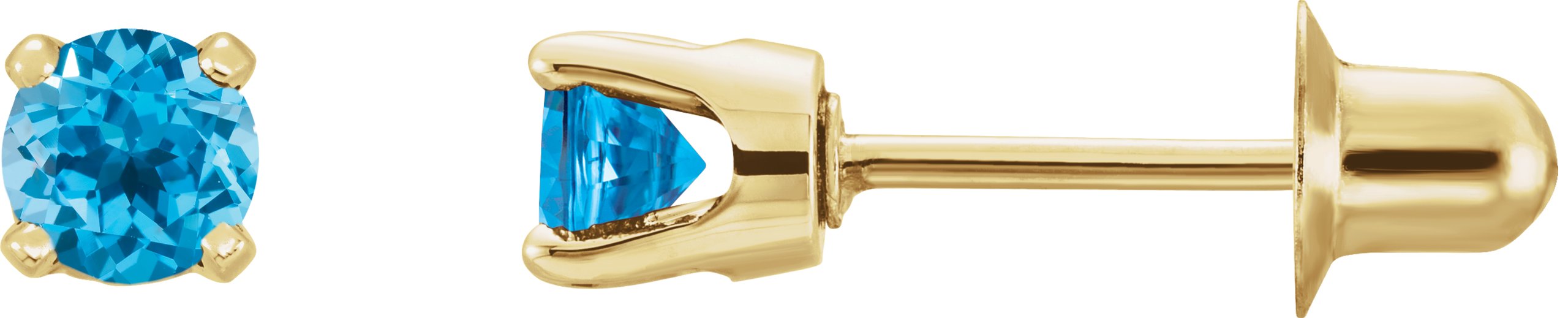 14K Yellow Natural Swiss Blue Topaz Earrings Ref 18718821