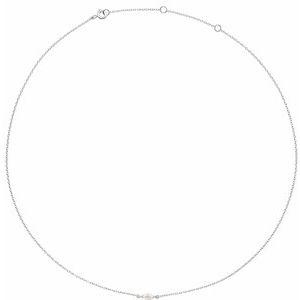 14K White 1/4 CT Lab-Grown Diamond 16-18" Necklace