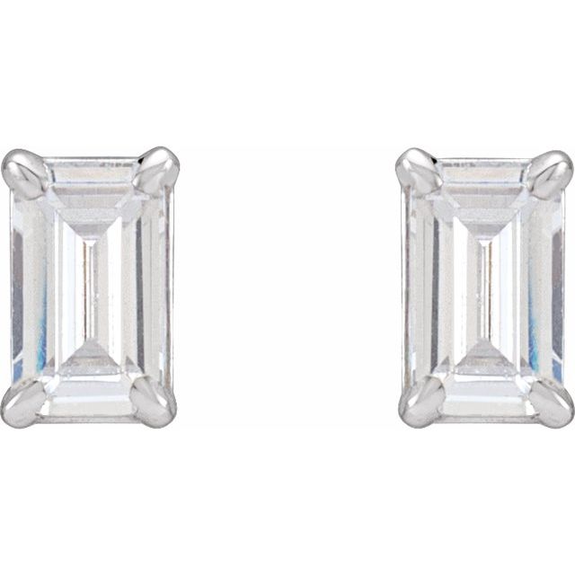 14K White 3/4 CTW Lab-Grown Diamond Earrings