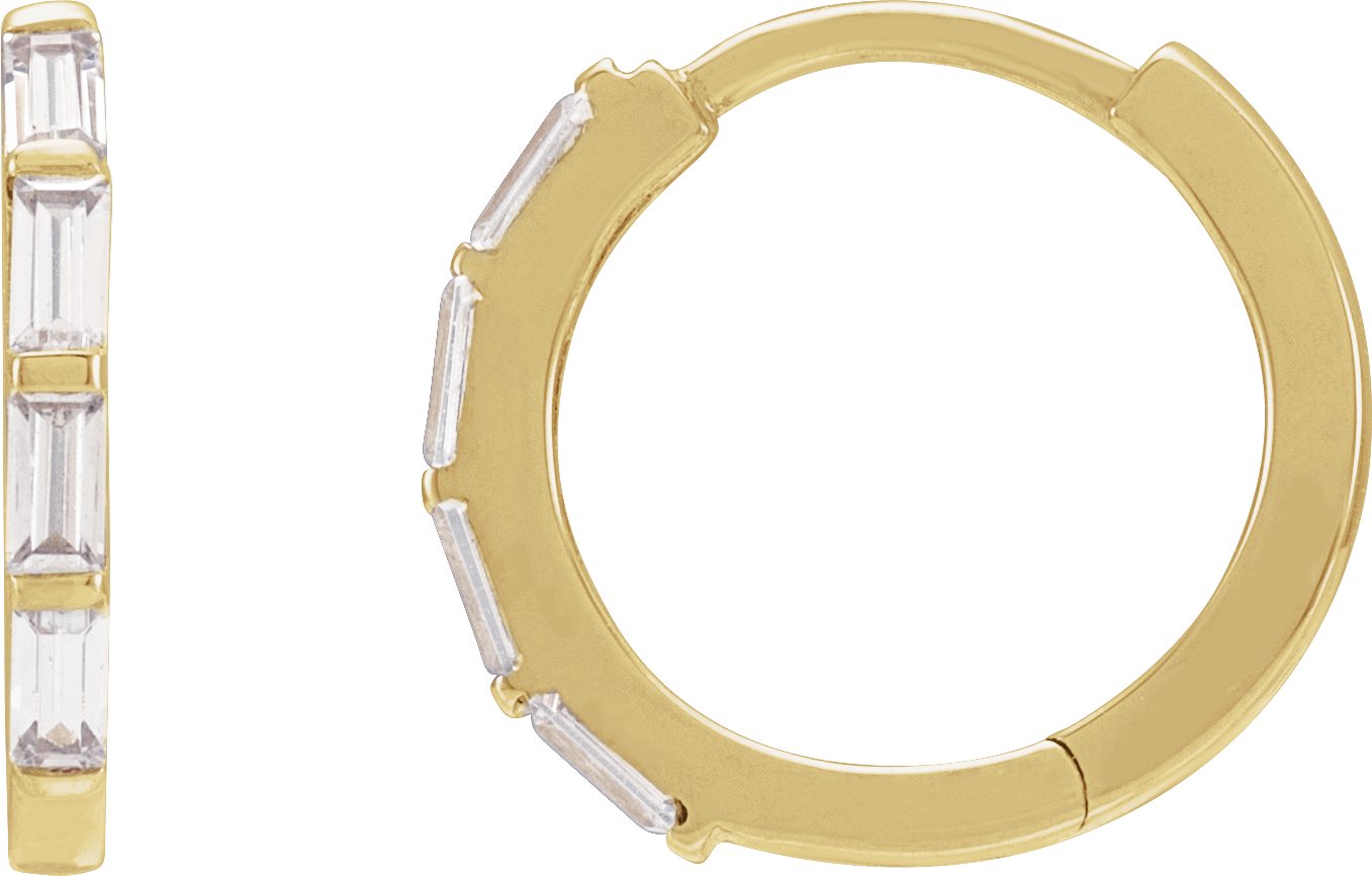 14K Yellow 1/3 CTW Lab-Grown Diamond Hoop Earrings