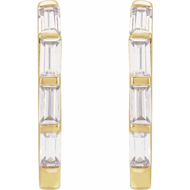 14K Yellow 1/3 CTW Lab-Grown Diamond Hoop Earrings