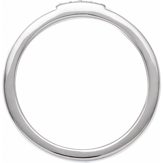 14K White .03 CTW Natural Diamond & White Enamel Stackable Ring
