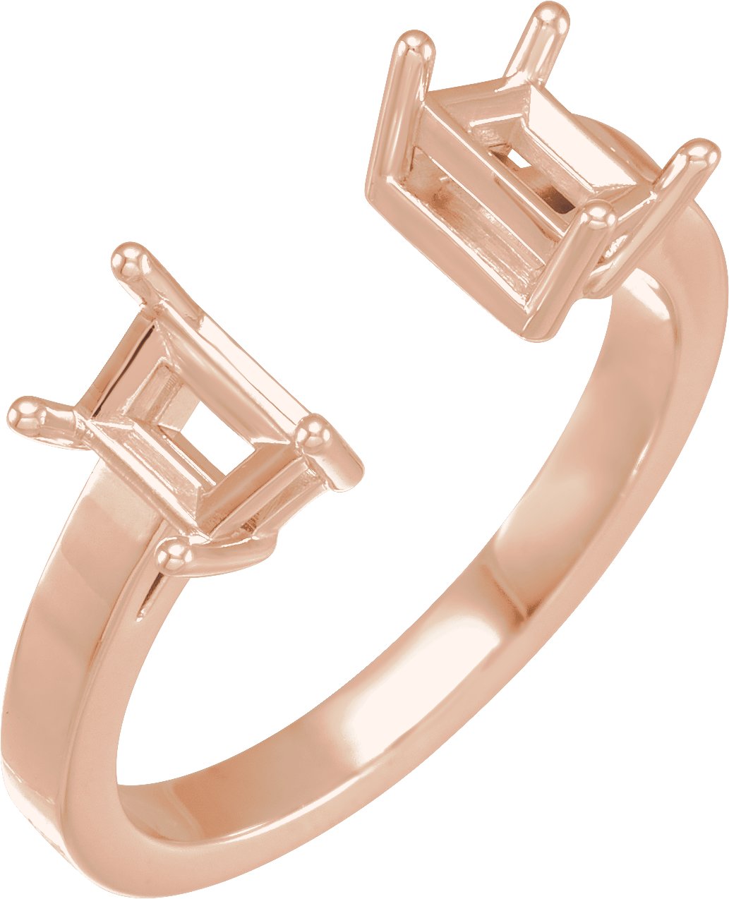 Trapezoid Side-Stone Open Shank