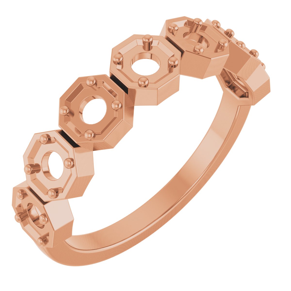 Rose-Cut Geometric Anniversary Band
