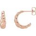 14K Rose Rope Dome Right Hoop Earring