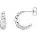 Platinum Rope Dome Right Hoop Earring