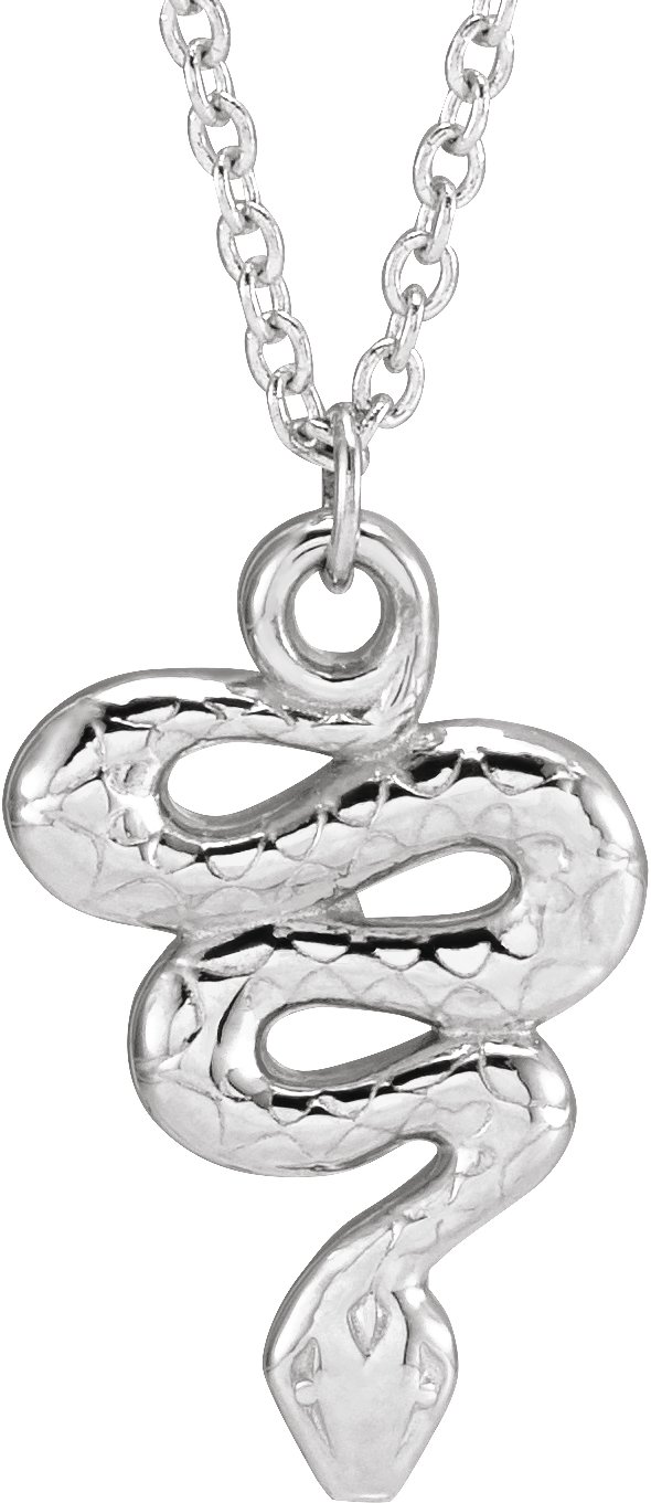 Sterling Silver Snake 16-18" Necklace