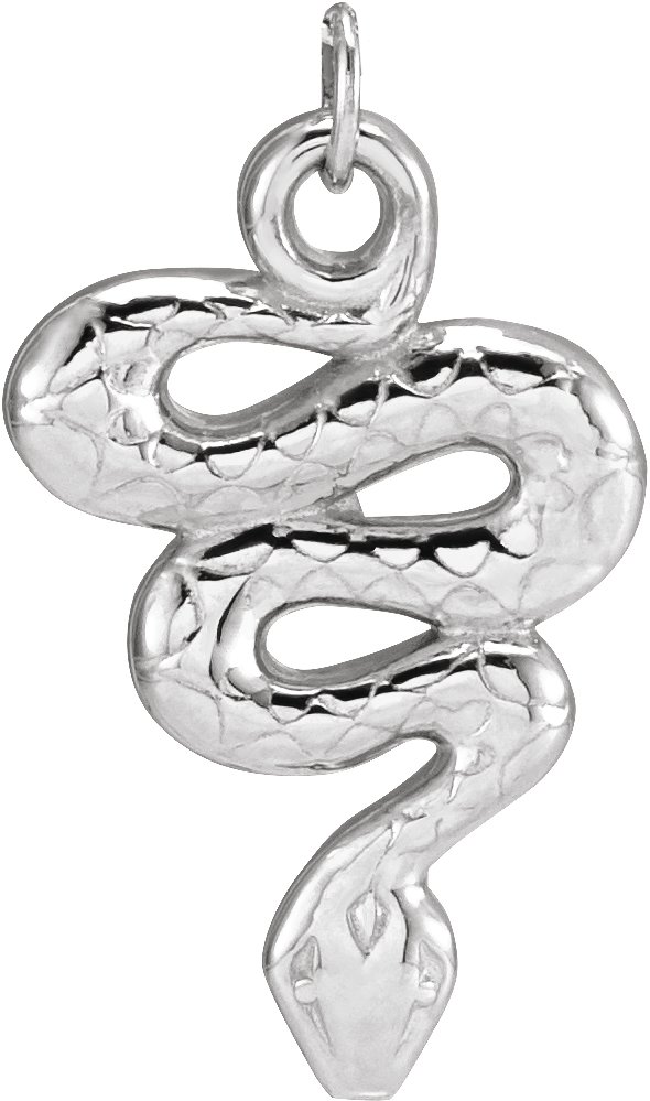 Sterling Silver 15.1x9.8 mm Snake Pendant