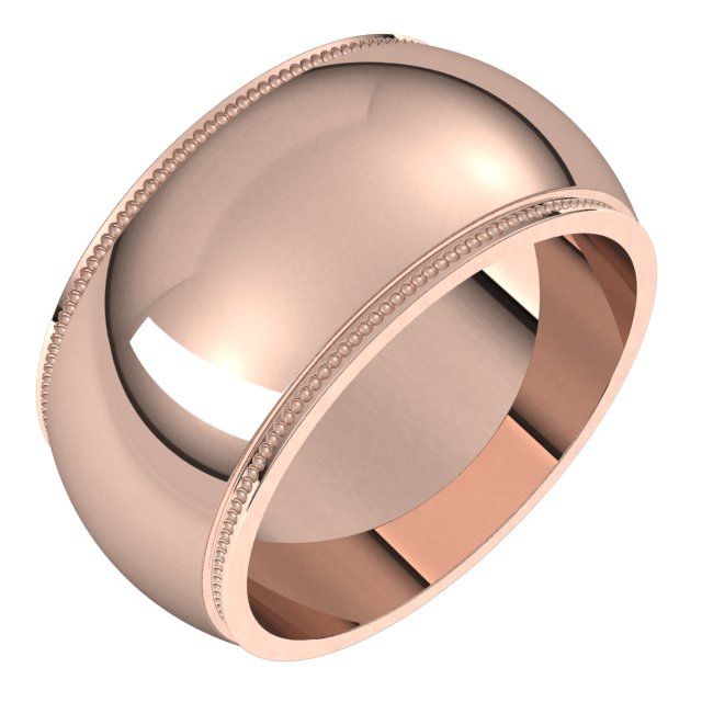 Milgrain Stepped-Edge Half Round Band
