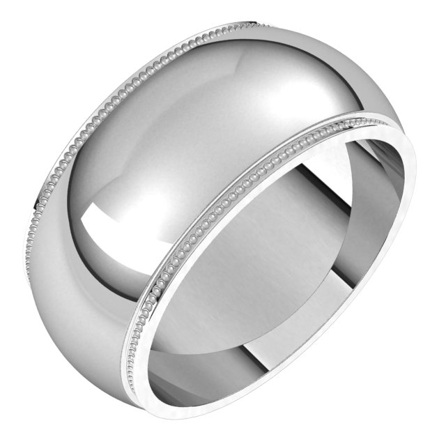 Milgrain Stepped-Edge Half Round Band