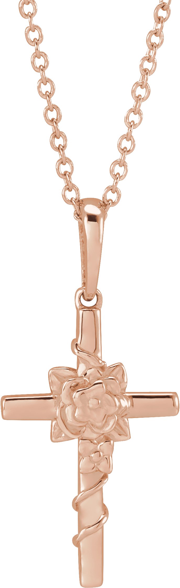 Floral Cross Necklace or Pendant
