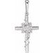 Sterling Silver 24.26x10.99 mm Floral Cross Pendant