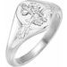 Sterling Silver 10.8 mm Oval Floral Signet Ring