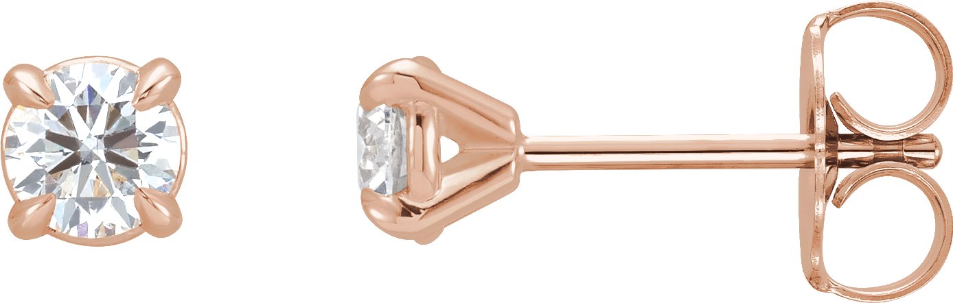 14K Rose 3/8 CTW Natural Diamond Claw-Prong Cocktail-Style Stud Earrings