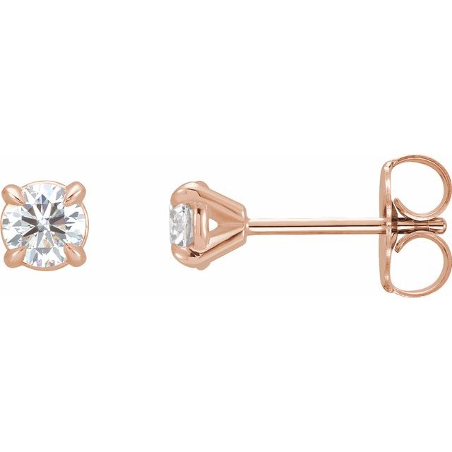 14K Rose 3/8 CTW Natural Diamond Cocktail-Style Earrings