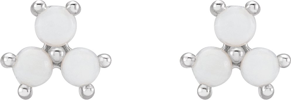 Alternative view of Three-Stone Cabochon Earrings