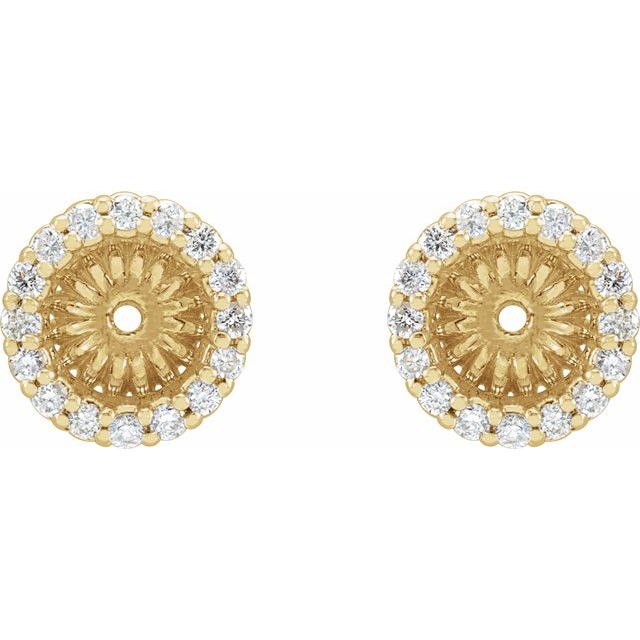 14K Yellow 1/6 CTW Diamond Earring Jackets with 4.6 mm ID