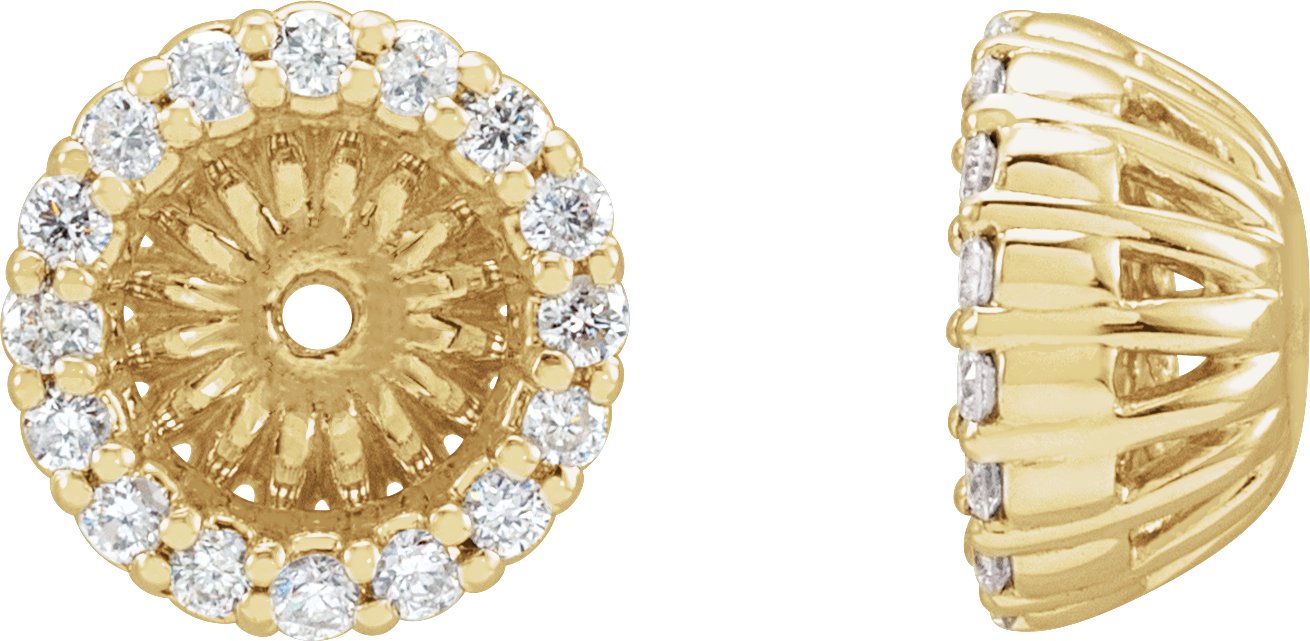 14K Yellow 1/6 CTW Diamond Earring Jackets with 5.1 mm ID