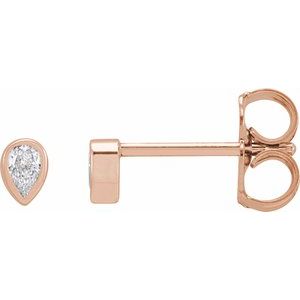 14K Rose 1/10 CTW Natural Diamond Bezel-Set Earrings