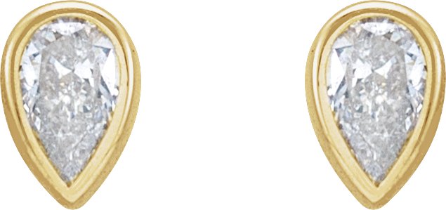 14K Yellow 1/5 CTW Diamond Micro Bezel-Set Earrings