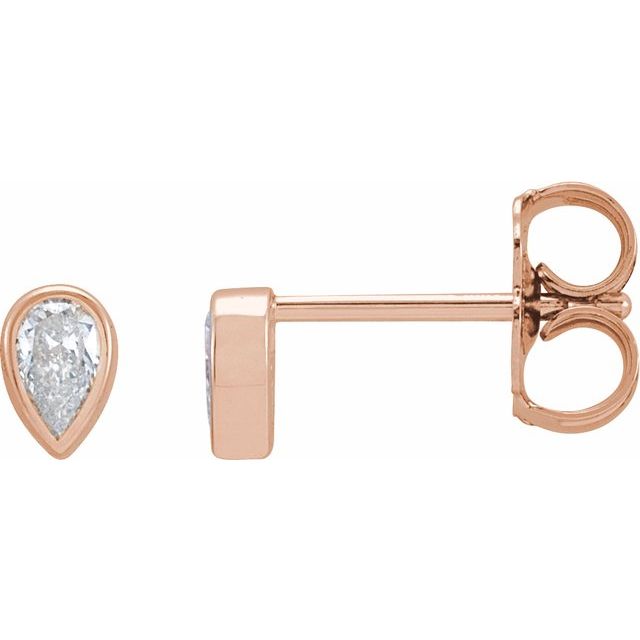 14K Rose 1/5 CTW Natural Diamond Bezel-Set Earrings