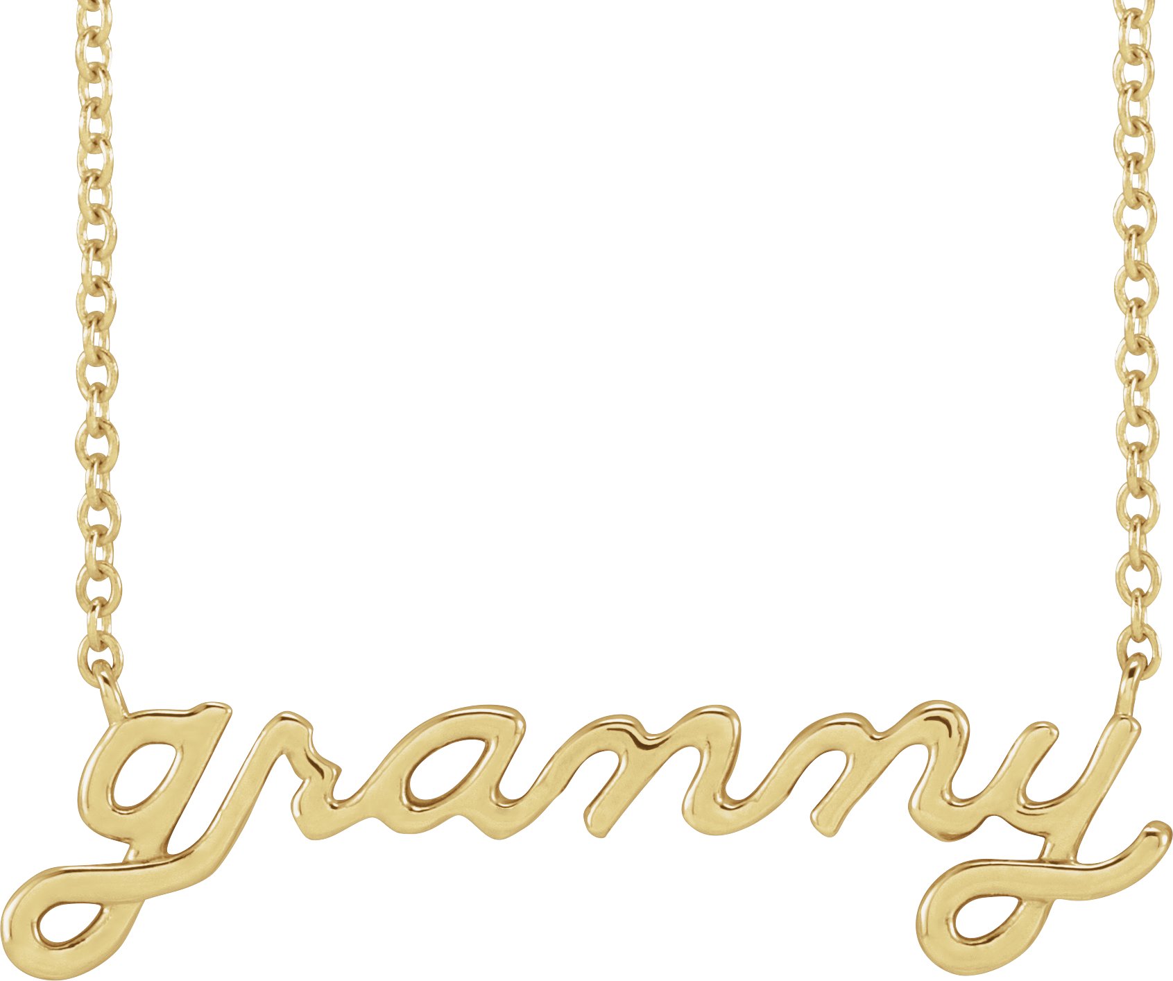 14K Yellow Lowercase Script Granny 18" Necklace