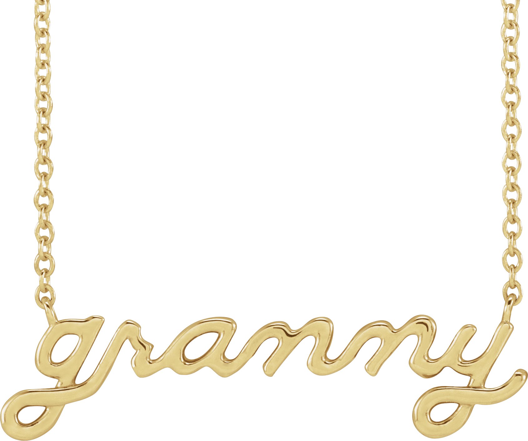 14K Yellow Lowercase Script Granny 18 inch Necklace Ref 18720213