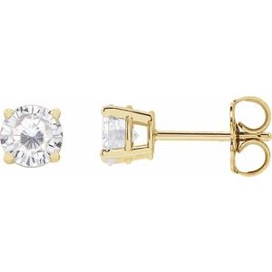 14K Yellow 5 mm Stuller Lab-Grown Moissanite Stud Earrings with Friction Post
