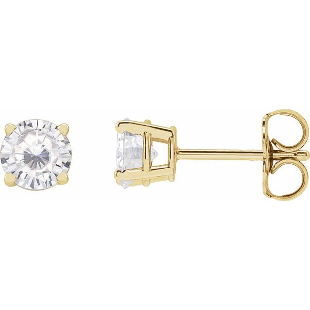 14K Yellow 5 mm Stuller Lab-Grown Moissanite Earrings with Friction Post