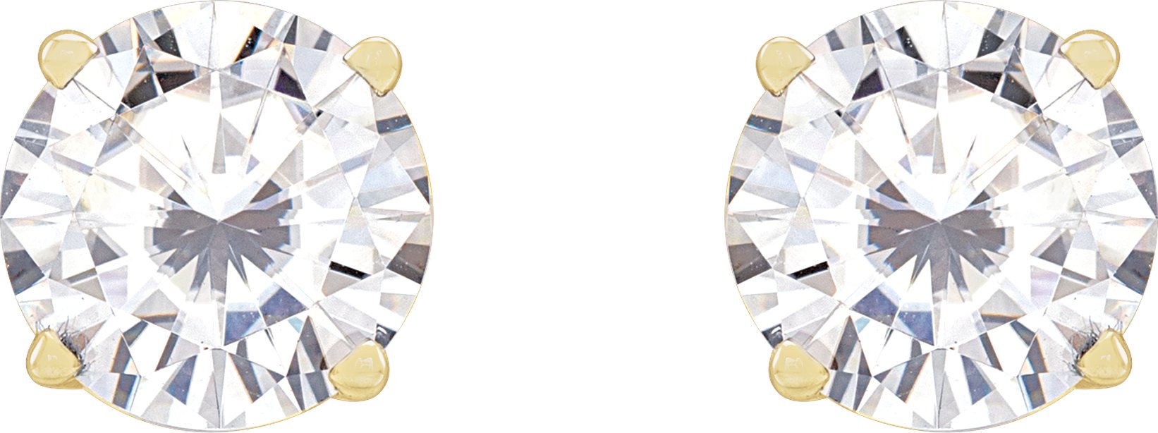 14K Yellow 6.5 mm Round Stuller Lab-Grown Moissanite™ Earrings