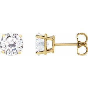 14K Yellow 6.5 mm Stuller Lab-Grown Moissanite Stud Earrings with Friction Post