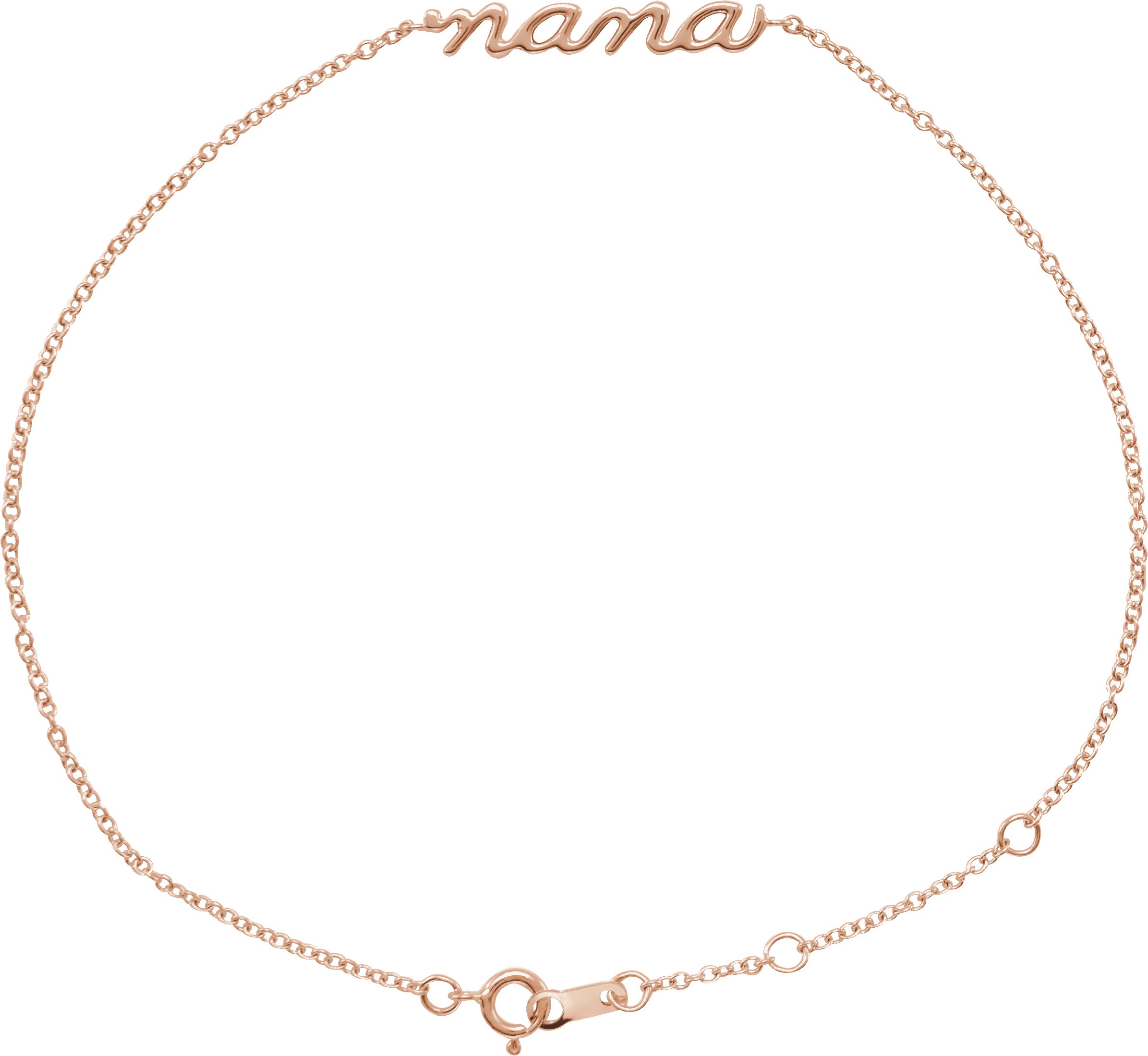 14K Rose Gold Lowercase Script Nana Bracelet